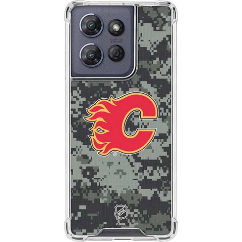 NHL Calgary Flames Camo Moto G Play 5G (2025) Clear Case